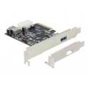 Delock PCI Express x4 Card  1 x external + 1 x internal SuperSpeed USB 10 Gbps (USB 3.1, Gen 2) - USB adaptér - PCIe 3.0 x4 nízký profil - USB 3.1 x 1 + USB 3.1 (interní) x 1