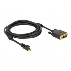 Delock - Kabel obrazovky - Mini DisplayPort (M) do DVI-D (M) - 3 m - křídlové šrouby - černá