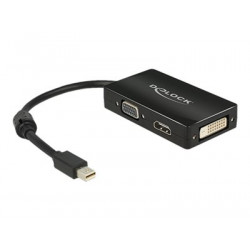 Delock Delock Adapter mini Displayport 1.1 male > VGA HDMI DVI female Passive - Nástroj pro převod videa - DisplayPort - DVI, HDMI, VGA - černá