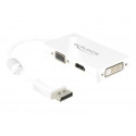 Delock - Adaptér DisplayPort - DisplayPort (M) do HD-15 (VGA), HDMI, DisplayPort (F) - 16 cm - bílá