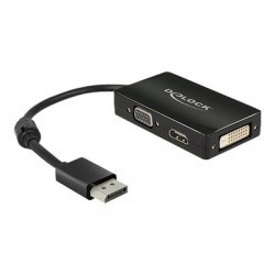 Delock - Nástroj pro převod videa - DisplayPort - DVI, HDMI, VGA - černá