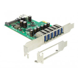 Delock PCI Express Card  6 x extern + 1 x intern USB 3.0 - USB adaptér - PCIe 2.0 - USB 3.0 x 7