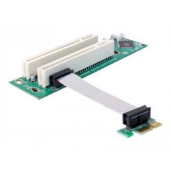 Delock Riser card PCI Express x1  2x PCI 32Bit 5 V with flexible cable 9 cm left insertion - Riser karta