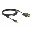 Delock - Kabel obrazovky - Mini DisplayPort (M) do DVI-D (M) - 2 m - křídlové šrouby - černá