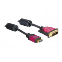 Delock - Kabel adaptéru - jeden spoj - HDMI s piny (male) do DVI-D s piny (male) - 3 m