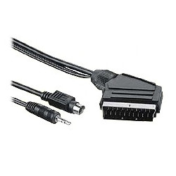 PremiumCord Kabel S-video + 3,5mm stereojack na SCART 5m + kondenzátor