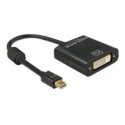 Delock - Video adaptér - jeden spoj - Mini DisplayPort (M) do DVI-I (F) - DisplayPort 1.2 - 20 cm - křídlové šrouby, podporuje 4K - černá