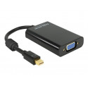 Delock Adapter mini Displayport 1.1 male  VGA female + Audio + Power - Nástroj pro převod videa - DisplayPort - VGA - černá, bílá - maloobchod