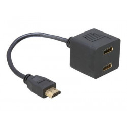 Delock - HDMI adaptér - HDMI s piny (male) do HDMI se zdířkami (female) - 20 cm