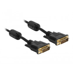 Delock - Kabel DVI - DVI-D (M) do DVI-D (M) - 5 m - křídlové šrouby - černá