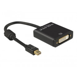 Delock - Video adaptér - jeden spoj - Mini DisplayPort (M) do DVI-I (F) - DisplayPort 1.2 - 20 cm - křídlové šrouby, podporuje 4K - černá