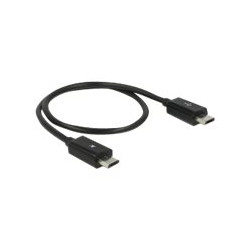 Delock Power Sharing Cable - Kabel USB - Micro USB typ B (M) do Micro USB typ B (M) - USB 2.0 OTG - 30 cm - černá