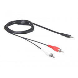 Delock - Audio kabel - RCA x 2 s piny (male) do stereo mini jack s piny (male) - 10 m - černá