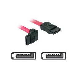 Delock - Kabel SATA - Serial ATA 150 300 - SATA (F) do SATA (F) - 50 cm - dolů zahnutý konektor, přímý konektor - červená