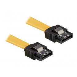 Delock Cable SATA - Kabel SATA - Serial ATA 150 300 - SATA (F) do SATA (F) - 70 cm - opatřený západkou, přímý konektor - žlutá