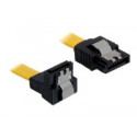 Delock Cable SATA - Kabel SATA - Serial ATA 150 300 600 - SATA (F) do SATA (F) - 50 cm - dolů zahnutý konektor, opatřený západkou, přímý konektor - žlutá