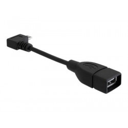 Delock - Kabel USB - USB (F) do Micro USB typ B (M) - USB 2.0 OTG - 11 cm - konektor 90°