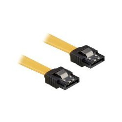 Delock Cable SATA - Kabel SATA - Serial ATA 150 300 600 - SATA (F) do SATA (F) - 50 cm - opatřený západkou, přímý konektor - žlutá