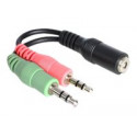 Delock - Audio adaptér - stereo mini jack se zdířkami (female) do stereo mini jack s piny (male) - 12 cm