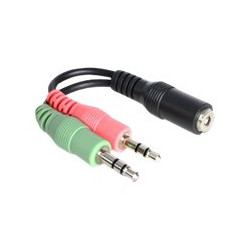 Delock - Audio adaptér - stereo mini jack se zdířkami (female) do stereo mini jack s piny (male) - 12 cm