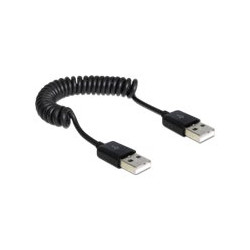 Delock - Kabel USB - USB (M) do USB (M) - USB 2.0 - 60 cm - svinutý - černá