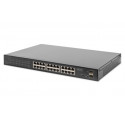 DIGITUS Přepínač Gigabit Ethernet PoE, 24portový PoE + 2 SFP, 380W PoE rozpočet