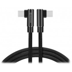 Swissten textilní datový kabel Arcade USB-C USB-C 1,2 M L konektory Černý