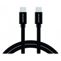 Swissten datový kabel USB-C USB-C s textilním opletem, 2,0 M Černý