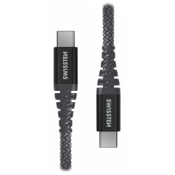 Swissten datový kabel KEVLAR USB-C USB-C 1,5 M, antracit