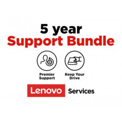 Lenovo Onsite + Keep Your Drive + Premier Support - Prodloužená dohoda o službách - náhradní díly a práce - 5 let - na místě - doba vyřízení požadavku: příští prac. den - pro ThinkCentre M70q Gen 3; M70t Gen 3; M90q Gen 3; M90s Gen 3; ThinkStation P358; P360
