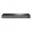 TP-LINK TL-SL2452 48-Port 10 100Mbps + 4-Port Gigabit Smart Switch - Přepínač - řízený - 48 x 10 100 + 2 x SFP + 2 x 10 100 1000 - Lze montovat do rozvaděče