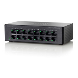 Cisco Switch SF110D-16HP 16x 10 100, 8x PoE 64W, unmanaged, desktop, Lifetime