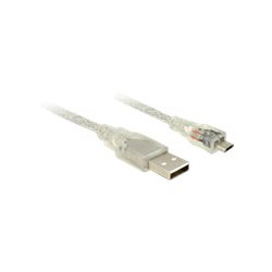Delock - Kabel USB - Micro USB typ B (M) do USB (M) - USB 2.0 - 50 cm - průhledná -