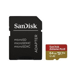 SanDisk micro SDXC karta 64GB Extreme PLUS (200 MB s Class 10, UHS-I U3 V30) + adaptér