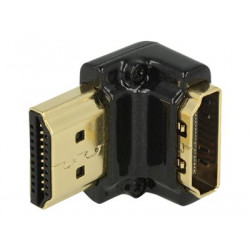 Delock - HDMI adaptér - HDMI se zdířkami (female) do HDMI s piny (male) - černá - konektor 90°, podporuje 4K