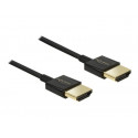 Delock Slim Premium - Kabel HDMI s ethernetem - HDMI s piny (male) do HDMI s piny (male) - 1.5 m - trojnásobně stíněný - černá - podporuje 4K