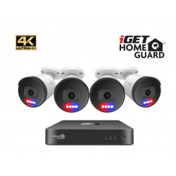 iGET HGNVK88504 - Kamerový UltraHD 4K PoE set, 8CH NVR + 4x IP 4K kamera, zvuk, SMART W M Andr iOS