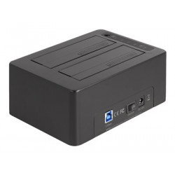 Delock - Dokovací stanice HDD SSD - oddílů: 2 - 2,5" 3,5" sdílené - SATA 6Gb s - USB 3.2 (Gen 1) - černá