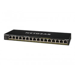 NETGEAR GS316P - Přepínač - neřízený - 16 x 10 100 1000 (PoE+) - desktop, pro připevnění na zeď - PoE+ (115 W)