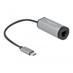 Delock - Síťový adaptér - USB-C 3.2 Gen 1 Thunderbolt 3 - Gigabit Ethernet x 1 - šedá