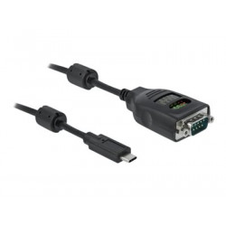 Delock - Sériový adaptér - USB-C - RS-232 x 1 - černá