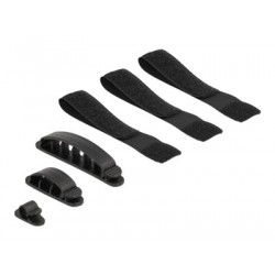 Delock Cable holder and Velcro tape - Sada kabelového vedení - černá