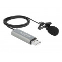 Delock USB Tie Lavalier Microphone - Mikrofon - USB - černá, antracit