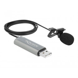 Delock USB Tie Lavalier Microphone - Mikrofon - USB - černá, antracit