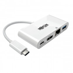 Tripplite Mini dokovací stanice USB-C HDMI, USB 3.0, GbE, 60W nabíjení, HDCP, bílá