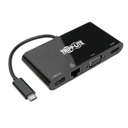 Tripplite Mini dokovací stanice USB-C HDMI, VGA, USB-A, GbE, HDCP, černá