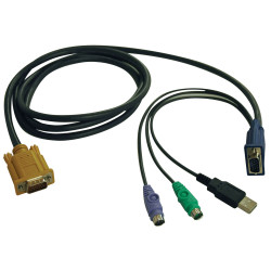 Tripplite Kabel pro připojení přepínače KVM(řada B020,B022),HD15+PS2+USB-A HD15(M M),1.83m