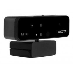 DICOTA Webcam PRO Face Recognition - Webkamera - barevný - 1920 x 1080 - 1080p - audio - USB 2.0