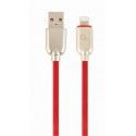 Gembird nabíjecí kabel Lightning 8-pin (M) na USB 2.0 (M), prémiový, gumovo - opletený, 2 m, červený