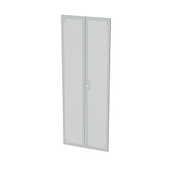 Solarix Dveře plechové s perforací LC-50, 45U, šířky 800, dvoukřídlé RAL7035, 1-b zámek